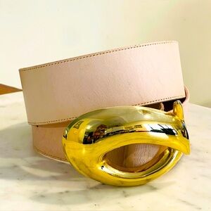 Vintage Better Belts Pink with a Gold Tone Modern Buckle Belt
